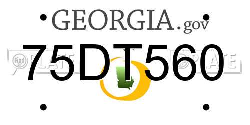 75DT560 Georgia License Plate