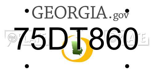 75DT860 Georgia License Plate
