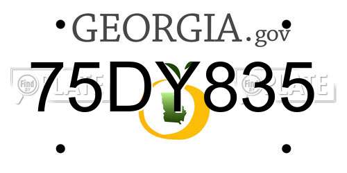 75DY835 Georgia License Plate