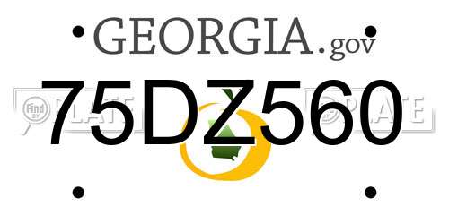 75DZ560 Georgia License Plate