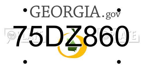 75DZ860 Georgia License Plate