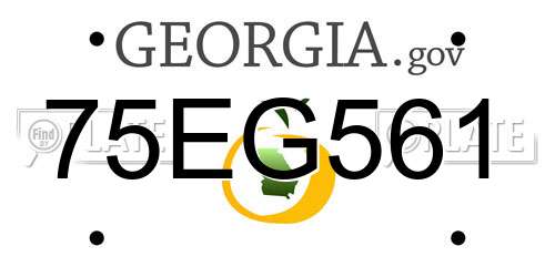 75EG561 Georgia License Plate