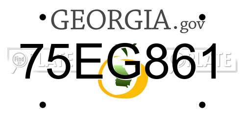 75EG861 Georgia License Plate