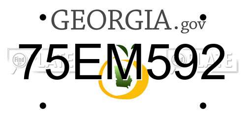 75EM592 Georgia License Plate