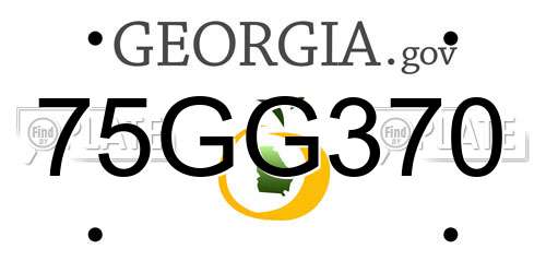 75GG370 Georgia License Plate