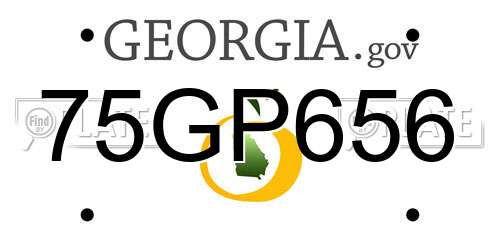 75GP656 Georgia License Plate