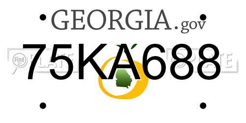 75KA688 Georgia License Plate