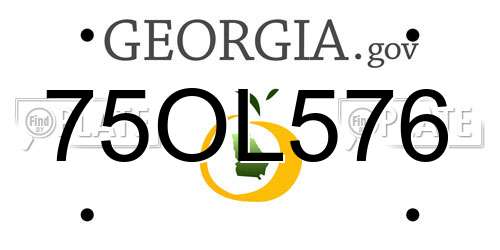 75OL576 Georgia License Plate
