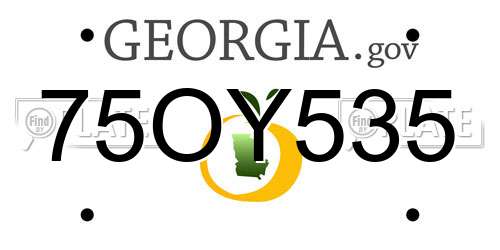 75OY535 Georgia License Plate