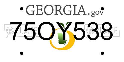 75OY538 Georgia License Plate