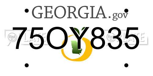 75OY835 Georgia License Plate