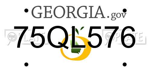 75QL576 Georgia License Plate