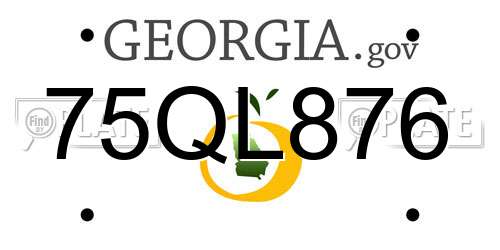 75QL876 Georgia License Plate