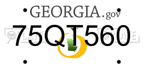 75QT560 Georgia License Plate