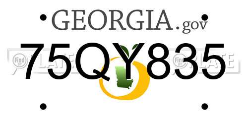 75QY835 Georgia License Plate