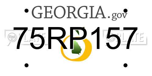 75RP157 Georgia License Plate