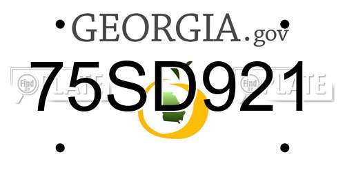 75SD921 Georgia License Plate