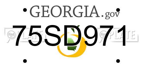 75SD971 Georgia License Plate