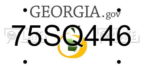 75SQ446 Georgia License Plate
