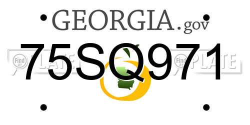 75SQ971 Georgia License Plate