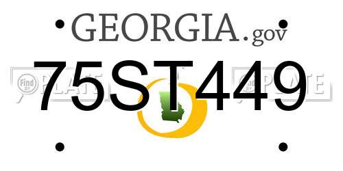 75ST449 Georgia License Plate