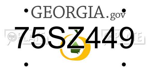 75SZ449 Georgia License Plate