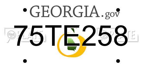75TE258 Georgia License Plate