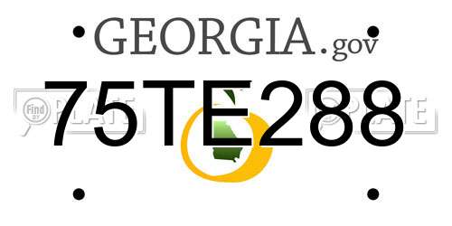 75TE288 Georgia License Plate