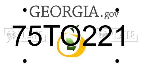 75TO221 Georgia License Plate