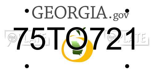 75TO721 Georgia License Plate