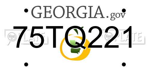 75TQ221 Georgia License Plate