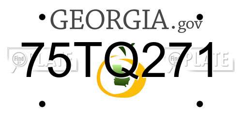 75TQ271 Georgia License Plate