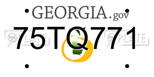 75TQ771 Georgia License Plate
