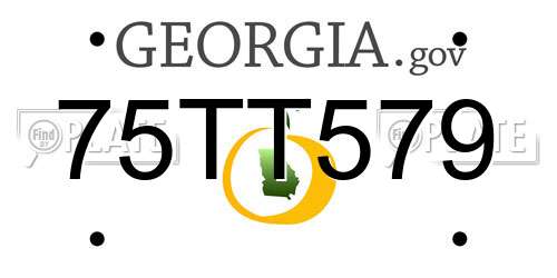 75TT579 Georgia License Plate