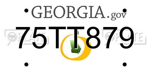75TT879 Georgia License Plate