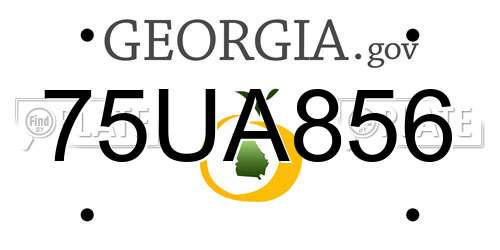 75UA856 Georgia License Plate