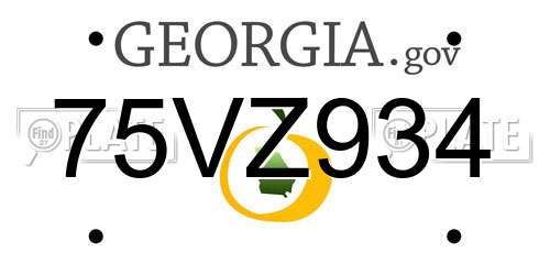 75VZ934 Georgia License Plate