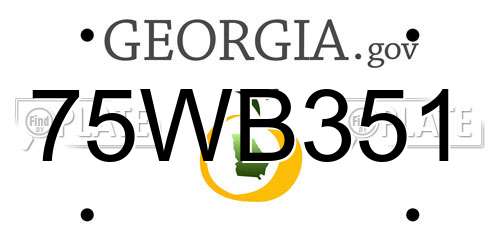 75WB351 Georgia License Plate