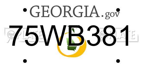 75WB381 Georgia License Plate