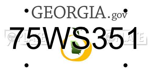 75WS351 Georgia License Plate