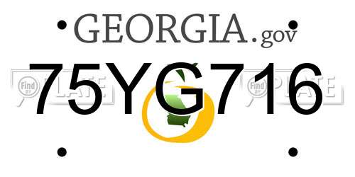 75YG716 Georgia License Plate