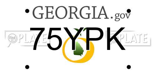 75YPK Georgia License Plate