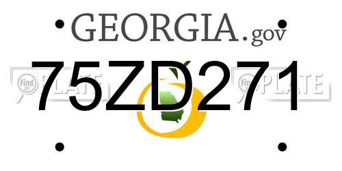 75ZD271 Georgia License Plate