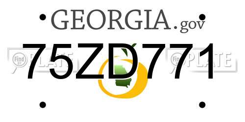 75ZD771 Georgia License Plate