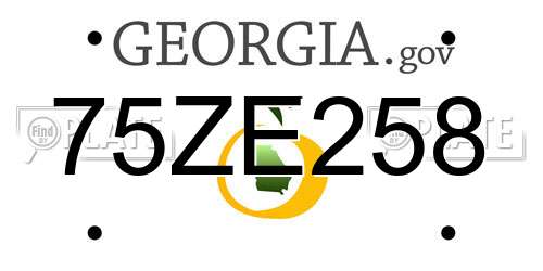 75ZE258 Georgia License Plate