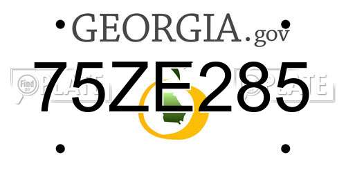 75ZE285 Georgia License Plate