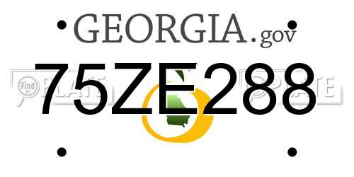 75ZE288 Georgia License Plate