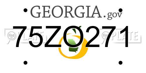 75ZO271 Georgia License Plate