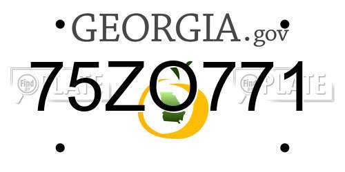 75ZO771 Georgia License Plate