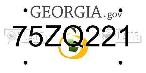 75ZQ221 Georgia License Plate